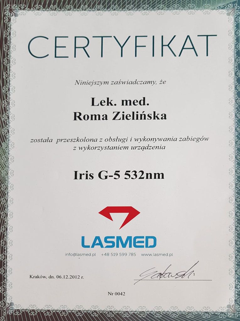 Certyfikat Iris w klinice Magnopere w Krakowie